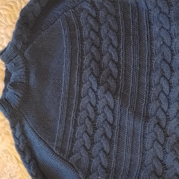 St. John Bay Woman's American Navy Mock Cable Sweater, Size: M, NWT - Picture 3 of 10